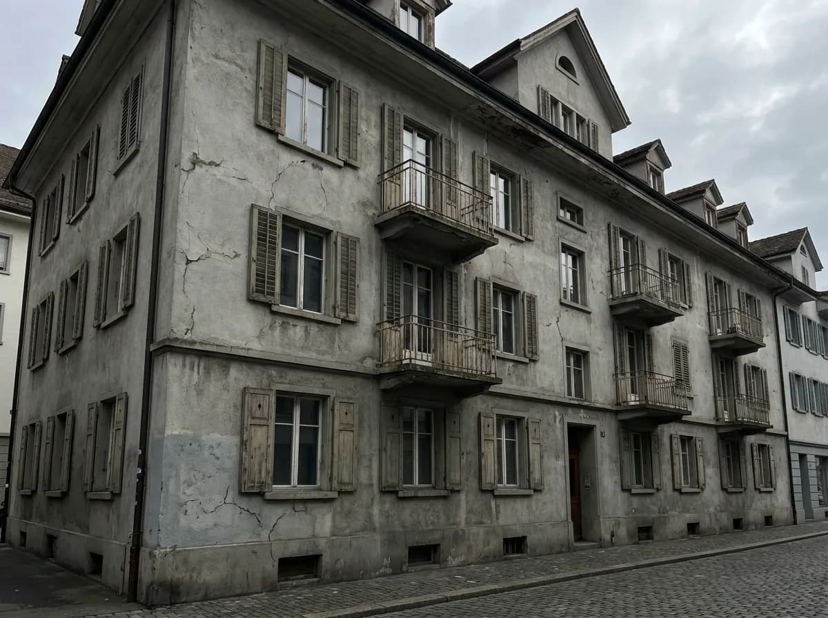 Fassade ohne Farbe – Vorher