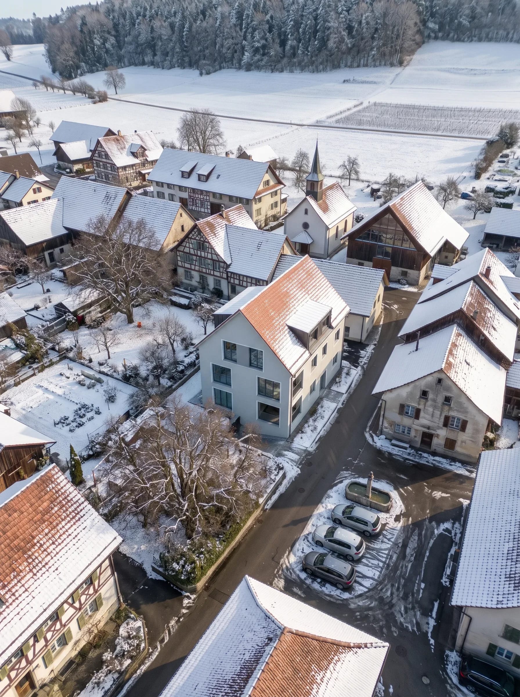 das Dorf im Schnee